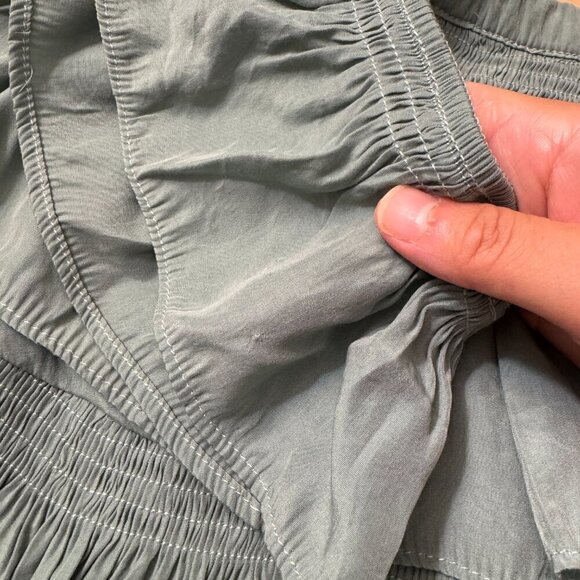 🦋 MUSTARD SEED Seafoam Green Ruffle Peplum Top Small Coquette Cottagecore - Picture 4 of 4